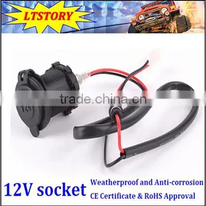 12V Black Color Waterproof Power Socket thumbnail-3