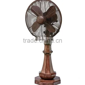 16'' Pedestal Floor Sleep Fan, Oil Cherry Wood Finish, Vintage Style thumbnail-1