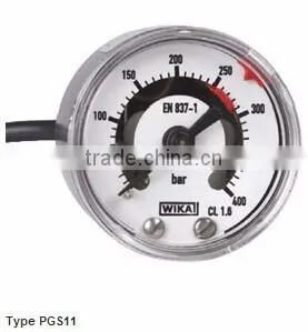 Bourdon Tube Pressure Gauges With Switch Contacts Stainless Steel Case Type PGS11 thumbnail-1
