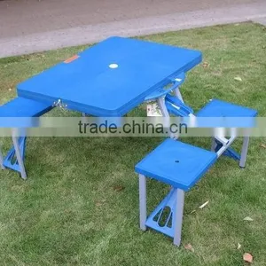 Plastic Folding Picnic Table and Chair Portable Table for Outside thumbnail-1