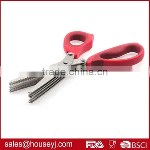 Hot Sale Stainless Steel 5 Layer Blades Kitchen Herb Scissors With Soft Grip Handle thumbnail-3