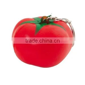 Popular Promotional Anti Stress Fruit Keyring Custom pu Ball Keyring thumbnail-1