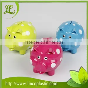 Pretty Plastic Piggy Coin Bank thumbnail-1