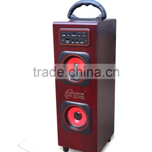 2017 New Design Quadrate Shape Loudspeaker, Wireless Plug-in Card Retro Stereo Bluetooth Speaker Box thumbnail-1