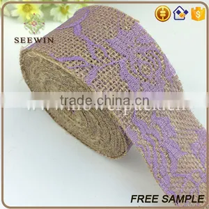 Trendy High Quality Lace Pattern Jute Ribbon thumbnail-1