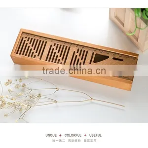 New Design Hollow Gift Student Custom High Grade Wooden Pencil Box thumbnail-1