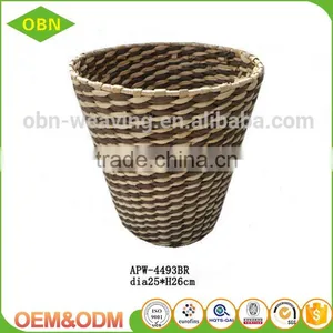 Many Color Handmade 100% Natural Custom Decorative Woven Paper Waste Basket Waste Bin thumbnail-1