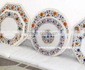 Handmade Biggest Manufacturer of Marble Inlay Coffee Table Tops thumbnail-1