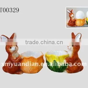 Rabbit Holding Flower Shape Egg Poacher Cup Set thumbnail-1