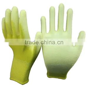 NMSAFETY 2016 New Design Cheap Price 13G White PU Work Gloves Palm Coated ,working Gloves thumbnail-1