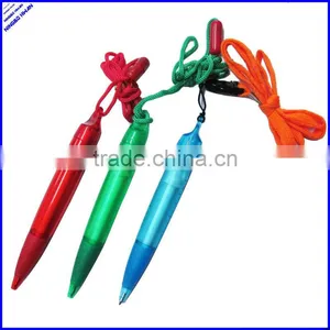 Promotional Transparent Short Barrel Ballpoint Fat Pen With String thumbnail-1