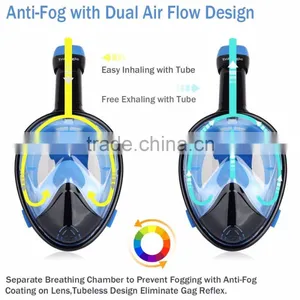 Snorkel Mask Full Face With GoPro Mount Panoramic View Snorkeling Diving Mask Anti-Fog Anti-Leak Longer Snorkel 2 Size Available thumbnail-2