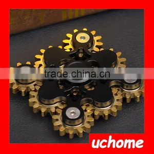 UCHOME 2017 Best Selling Adult Toy Nine Teeth Linkage Fidget Hand Spinner High Quality Stainless Steel Spinner thumbnail-1