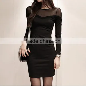 Lady Sexy Mesh Net Long Sleeve Bodycon Bandage Dress , Underwear Women Mini Short Fashion Party Dresses thumbnail-4