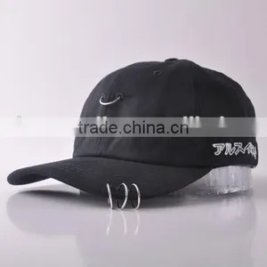 Clearance Sale Hip Hop Unisex Solid Ring Safety Pin Curved Hats Baseball Cap Men Women Snapback Caps Sport Casquette thumbnail-2