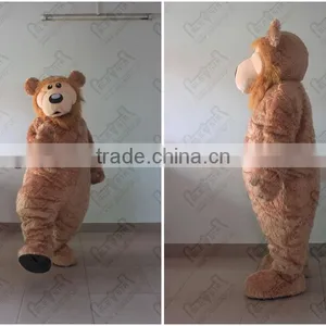 Brown Fluffy Bear Mascot Costume thumbnail-1