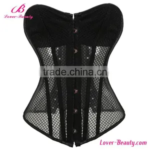 Wholesale Newest Design Women Black Mesh Sexy Slimming Corset thumbnail-1