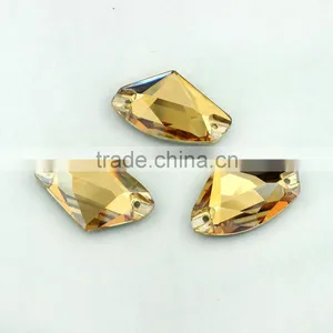 Wholesale Galactic High Quality Crystal Pendant Flat Back Sew on Stones With Holes For Garment Accessories thumbnail-1