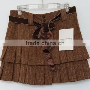 2016 Sexy Lady Coffee Yarn Dyed Ruffle Skirt for Summer thumbnail-1