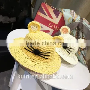 2016 New Stylish Baby Girls and Boys Cute Mickey Handmade Straw Hat Kids Sunhat thumbnail-3