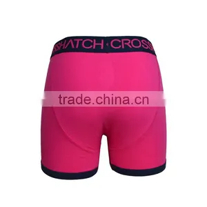 Fashion Newest 100% Cotton Pure Pink Color Boxer Shorts for Men thumbnail-3
