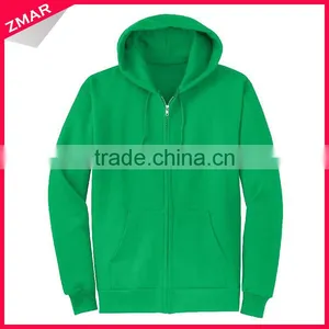 Wholesale Zip Up 65% Polyester 35% Cotton Plain Fleece Men's Hoodie Manufacturers thumbnail-1