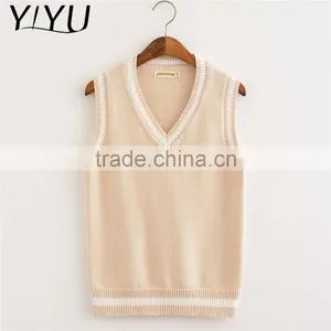 Newest Winter Fall Girl Lovely Apricot School Uniform Sweater Vest thumbnail-2