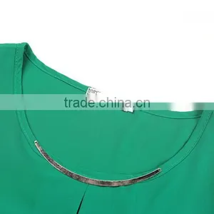 Chiffon Short Sleeve Blouses Womens Blouses 2017 thumbnail-5