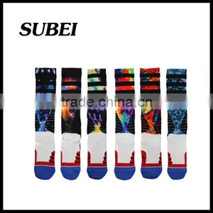Custom Knee High Digital Print Compression Sublimation Stocking Basketball Elite Socks thumbnail-3
