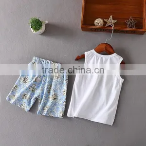 Wholesale Summer Cotton Printing Girls Casual Kids Clothing Sets thumbnail-2
