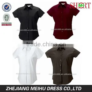 Ladies Short Sleeve Easy Care Dri Fit Work Shirt thumbnail-1