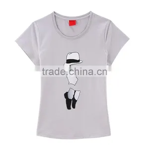 Custom Cotton Grey T-shirt With Print thumbnail-1