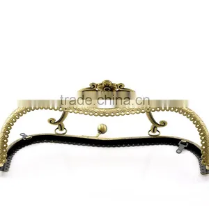 Antique Bronze Purse Bag Metal Arch Frame Kiss Clasp Lock Handle Metal Frame thumbnail-3