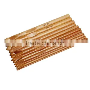 10mm - 3mm Natural Bamboo Single Pointed Afghan Tunisian Crochet Hooks Needles thumbnail-1