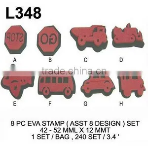 L348 8 PC EVA STAMP (ASST 8 DESIGN) SET thumbnail-1