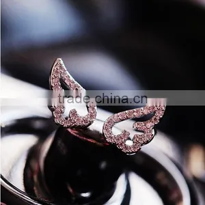 Women Rhinestone Angle Wing Midi Finger Knuckle Rings thumbnail-3