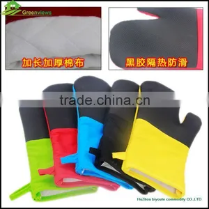 High Quality Extra Long Silicone Oven Mitts Heat Protective Glove With Cotton thumbnail-6