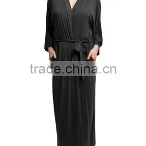 Cheap 100% Cotton Plain Extra Long Women Bathrobe thumbnail-2