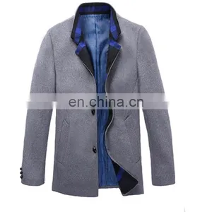 100% Wool Lapel Stripes Two Buttons Cheap Mens Designer Winter Coat thumbnail-4