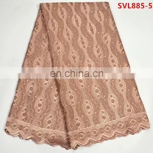 Swiss Voile Cotton Lace Fabric 100% Cotton Swiss Voile Lace Fabric Black thumbnail-6