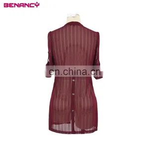 European Design Summer Long Solid Cardigan Roll Up Sleeve With the Vest Printed Dress Women's Set Suit Dress thumbnail-3