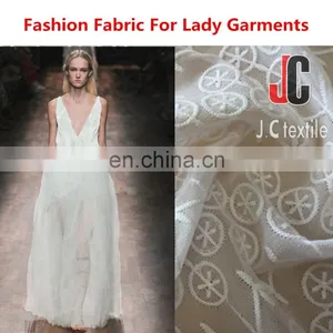 Thin Silk Slip Lace Embroidery Fabric for Ladies Fashion Dresses thumbnail-1