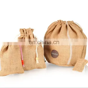 Hot New Design Linen Round Jute Bag/burlap Bags With Round Bottom for Gifts Packaging thumbnail-1