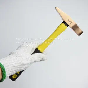 Non Sparking Beryllium Bronze Scaling Hammer Rubber Handle 0.3kg 0.4kg thumbnail-1