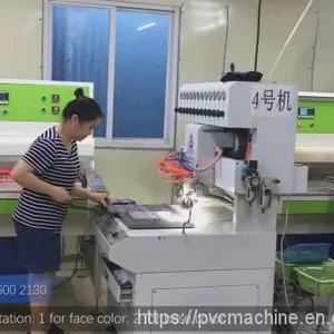 3 Stations Pvc Rubber 3d Patch Making Machine thumbnail-2
