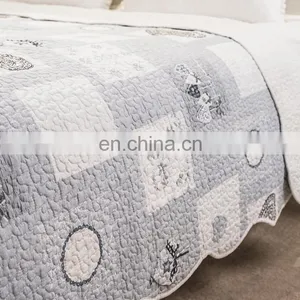 Reversible Quilt Set King Size Soft Microfiber Lightweight Coverlet Bedspread Comforter Set Bed Cover Quilt thumbnail-4