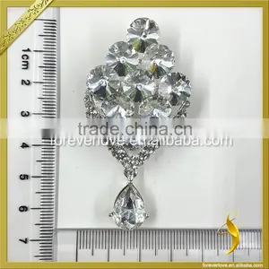 Fashion Cystal Wedding Brooch Cheap Large Rhinestone Brooches for Cakes FB-076 thumbnail-3