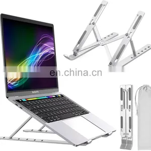 Ergonomic Aluminum Laptop Mount Computer Stand Adjustable Laptop Riser Notebook Holder Stand For Office Table thumbnail-1