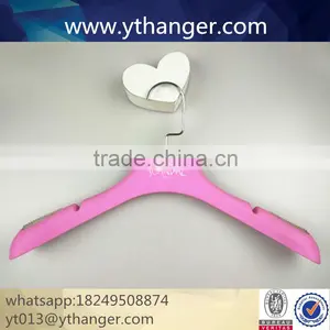 CY-633 Luxury Blue Rubber Coat Plastic Hanger Copper Coat Hanger Display Rubber Hanger thumbnail-3