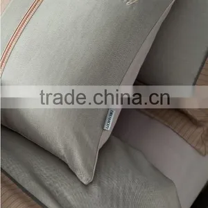 Golden Color Egyptian Cotton Flat Bed Sheet 6 Pcs Comforter Set for Middle East Embroidery Bedding Set thumbnail-3